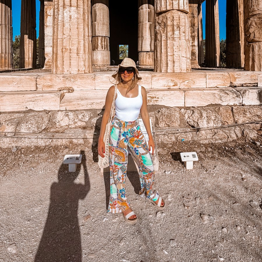 Hannah at the Temple of Hephaestus in Athens