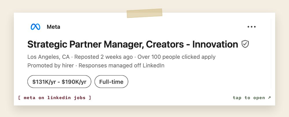 Meta Strategic Partner Manager, Creators